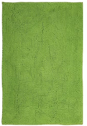 NYVI Badematte NYVISpa Chenille XXL 70x120 cm Grün Rechteckig - Badezimmerteppich - rutschfest, Saugfähig, Schnell Trocknend, Fußbodenheizung geeignet, Oeko-TEX, Waschbar, Weich