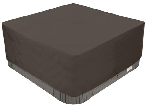 BaCover Funda Exterior Impermeable, 210D Oxford Whirlpool Abdeckung, Cubierta De BañEra De Hidromasaje para Exteriores protección contra el Viento UV,Café,244x244x90cm