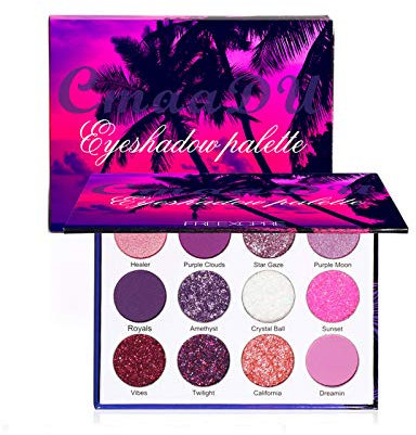 Ombretto viola metallizzato lucido glitter polvere trucco colors 12 ombretti prodotti Retouren palette (multicolore, taglia unica)