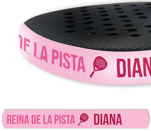 Made in Gift Protector para Palas de pádel Personalizado, Disponible en Diferentes diseños, Regalo Ideal para Deportistas y aficinados al Pádel (Diseño Texto Rosa)