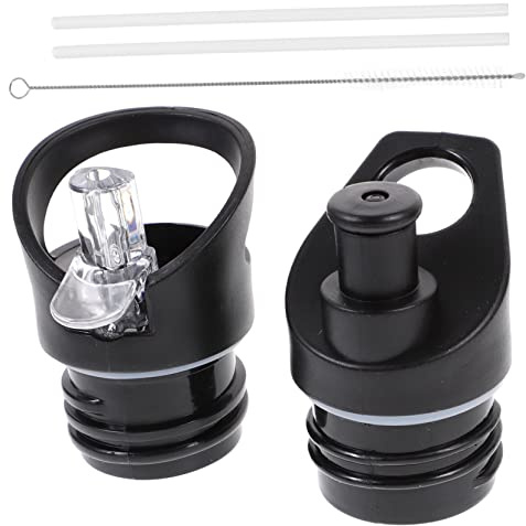 Abaodam 2pcs Portable Suction Nozzle Covers Black Plastic Replacement Bottle Lid Closure for Sport Water Bottles Outdoor Hiking Camping Travel Use