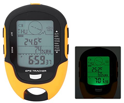 Aramox Kompass Outdoor Fahrrad Gebaut, um Letztes Wandergeräte mit Wasserdichtem Torch, USB-Wiederaufladbarkeit für Notnavigation, Multifunktionales Datenanzeigen für das Klettern, Camping, Beidou Dua