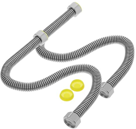 NOLITOY Lot de 2 Tuyaux Ondulés en Acier Inoxydable 304, 40 Cm, Souples et Robustes, Raccords D'eau pour Chauffe-eau Domestique, Connexion pour Eau Chaude et Froide Couleur Aléatoire