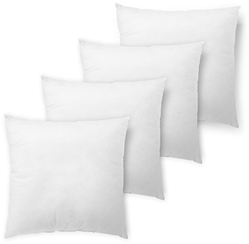 Traumnacht 4er Set Sofakissen, Kopfkissen, mit Faserfüllung und Vlieshülle, 50 x 50 cm, weiß, Öko-Tex zertifiziert, produziert nach deutschem Qualitätsstandard