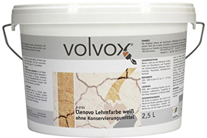 Volvox Clenovo Lehmfarbe weiß | ohne Konservierungsmittel | Größe 2,50 L