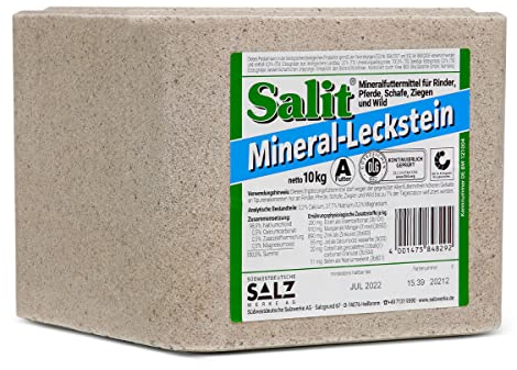 Paradies Pool GmbH Salit Mineral Leckstein Steinsalz 10kg Nahrungsergänzung Mineralfuttermittel für Rinder, Schafe, Ziegen, Pferde und Wild