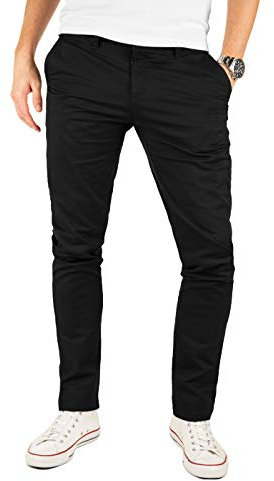 Yazubi Kyle - Schwarze Chino Hose Herren - Stretch Chinohose Slim Fit - Männer Chinojeans, Schwarz (Black 4R194008), W32/L30