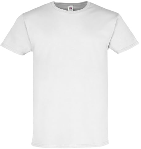 Fruit of the Loom Iconic 195 Ringspun Premium T | T-Shirt Herren & Damen – 100% Baumwolle, 190–195 g/m², hochwertig & weich, ideal für Druck & Alltag | Farbe: White, Größe: 3XL