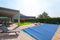 SafeDeluxe Rechteckige Poolplane Rollschutzabdeckung Poolabdeckung aus LKW PVC Plane ohne Stangen (4m x 7m, Anthrazit)