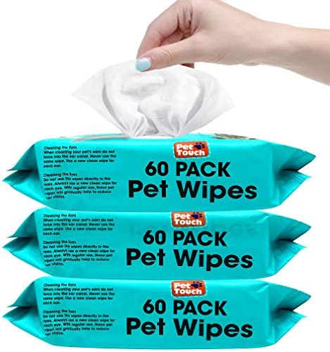 2 X 60 Pack All Purpose Pet Wipes for daily Cleaning of your Dogs and Cats & 2 X Rolls of BOLYDOOM Eco Friendly Poo Bags