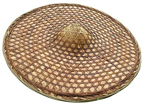 NC Hand Chinesischer Bambus Kuli Hut Unisex Outdoor Orientalischer Konischer Hut Lustige Partyhüte Reis Bauer Hüte 1Pcs