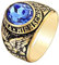 HIJONES Herren Edelstahl High School Class Ring mit fliegendem Adler Blauer Edelstein Größe 65