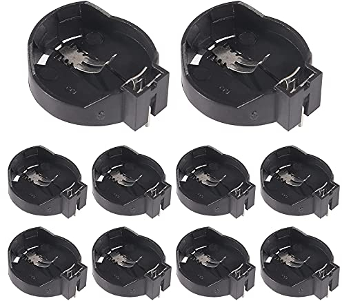 AOICRIE 10 STÜCKE CR2032 CR2025 Tragbare 3V Knopfzelle Knopfbatterie Halter Fall Adapter Clip Sockel Halter Container Box Fall Schwarz