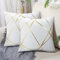 Blanco Fundas Cojines 45x45Cm Terciopelo Cojín Decorativo Geométrico Juego de Cama Cuadrado Cubierta de Almohada Moderna para Sala de Estar Dormitorio Sofá 2 Piezas