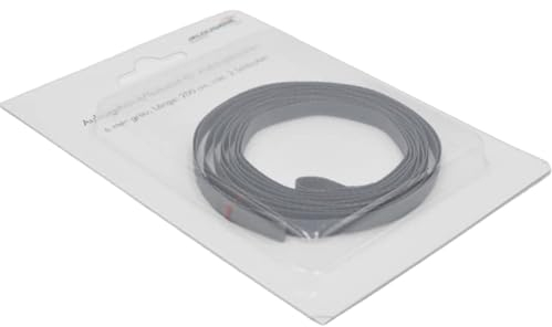 Texband für Außenjalousien 6 x 0,33 mm – Aufzugsband inkl. 2 Schlaufen (200 cm, grau) – UV-beständig, wetterfest & reißfest – Ersatzband für Raffstore & Jalousie