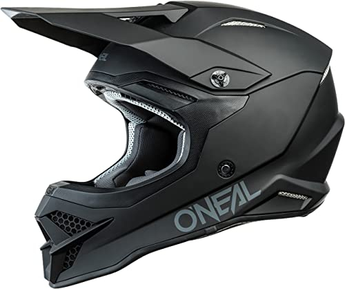 O'NEAL | Motocross-Helm | MX Enduro | ABS-Schale, Lüftungsöffnungen für optimale Kühlung | 3SRS Helmet Solid V.23 | Erwachsene | Schwarz | Größe M (57/58 cm)