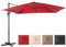 COSTWAY Parasol Déporté Inclinable, Parasol de Jardin Extérieur 3x3M, 8 Baleines en Acier, Rotation 360°, Toit de Ventilation, Pied Croisé, Tissu Anti-UV, Parasol Terrasse Exterieur H273 cm(Vin Rouge)