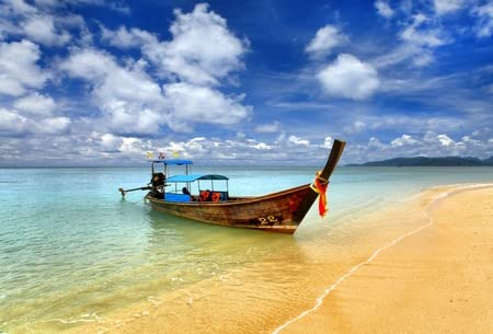 adrium Leinwand-Bild 130 x 90 cm: Traditionelles thailändisches Boot, Thailand, Phuket(10061055)