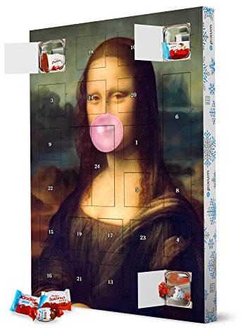 Adventskalender XXL mit Produkten von Kinder® Mona Lisa Kaugummi artboxONE Adventskalender Menschen