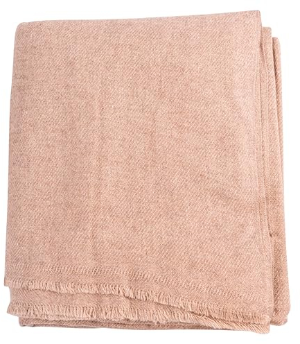 yanopurna Kaschmirdecke – Handgewebte Sofaüberwurf Decke aus 100% Kaschmirwolle – 135 x 270 cm Weiche und gemütliche Braun Kuscheldecke für Couch und Stuhl – Hergestellt in Nepal