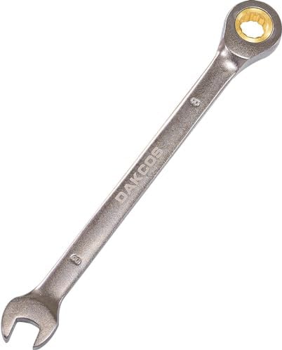 DAKCOS Fixed Head Ratchet Spanner 8mm Ratcheting Combination Wrench Chrome Vanadium Steel