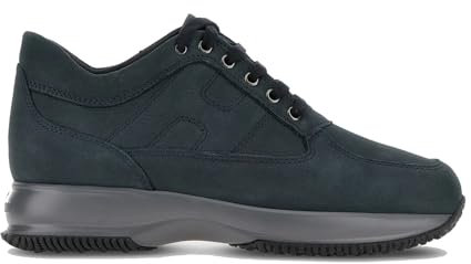 Hogan Scarpe Uomo Interactive HXM00N000106RNU810 Camoscio Blu Denim Scuro (HXM00N000106RNU810, Sistema Taglie Calzature EU, Adulto, Uomo, Numero, Media, 41.5)