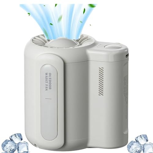 POHDHK Fantastica ventola a clip sotto la maglietta, ventola di raffreddamento portatile, mini ventola in vita, potente piccola ventola personale per camicia, ricaricabile a 3 velocità (Bianco)