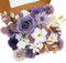 Floweroyal Künstliche Blumen Combo lila Blumen Mix Seidenblumen gefälschte Rosen mit Stielen für Hochzeit Brautsträuße, Tischdekoration, Babyparty, Blumenarrangement, Heimdekorationen