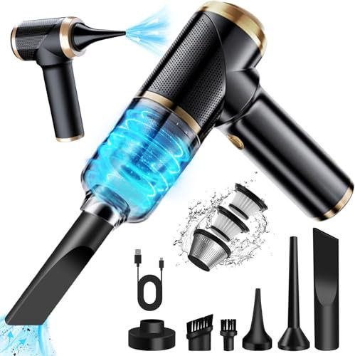 AGARELE Handheld Vacuum Cleaner, Car Vacuum Cleaner Cordless, Multifunctional Mini Vacuum with Brush, Lightweight Hand Vacuum for Car, Home and Pet Hair 6000Pa, Protable Vacuum Cleaner - Black