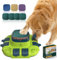 EliaValth Interactive Dog Toys, Dog Enrichment Toys for Mental Stimulation, 3-in-1 Puzzle with 2 Levels, Slow Feeder Bowls & Nail File, Scratch Board for Nails, Green