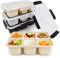 greenandlife 4 Pack Snack Containers, Reusable 6 Compartments Bento Snack Box, Meal Prep Lunch Containers for School Work Travel, Divided Food Storage for Kids Adults