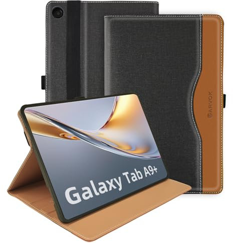 ARVOK Hülle für Samsung Galaxy Tab A9+/ A9 Plus 11 Zoll 2023 SM-X210/ X215/ X216/ X218, Stoßfeste Schutzhülle mit Auto Schlafen/Wachen, Premium Leder Folio Standabdeckung, Ständer Hülle Case