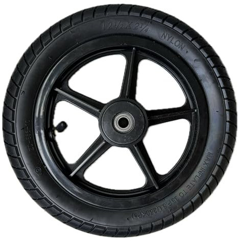 12 Zoll Rollstuhl-Hinterrad, Komplettrad, Ersatzrad, Robuster 12 1/2 x 2 1/4 Zoll Fahrradreifen Vielseitig einsetzbar (1)