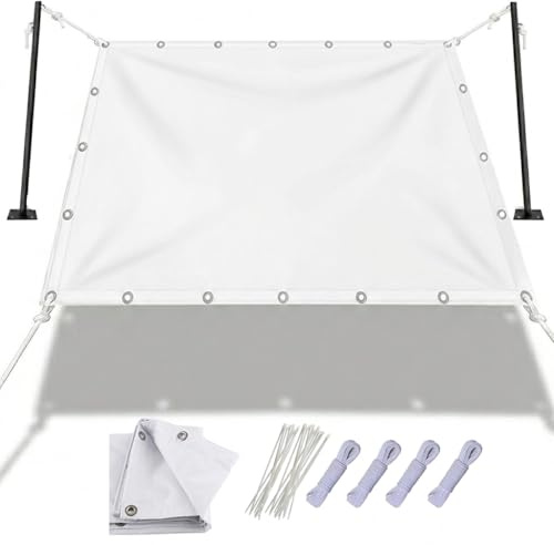AJALGZ Voile d’ombrage Exterieur Toile ombrage 3x6m Rectangulaire Imperméable Toile d'ombrage UV Protection à 95%, pour Jardin Terrasse Patio Piscine Balcon - Blanc