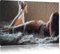 Pixxprint nackte Frau in Perlen eingewickelt, Größe: 100x70cm, Leinwandbild, fertig gespannt, Wandbild, Dekoration, Kunstdruck, kein Poster