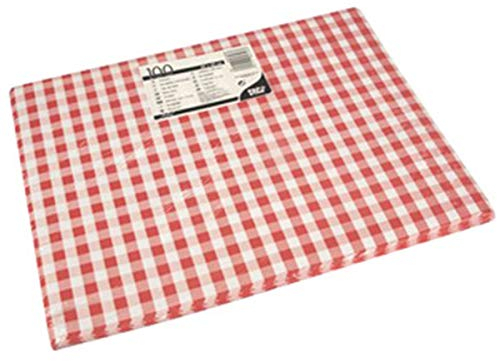 Tischsets, Papier 30 cm x 40 cm rot Vichy, 100 Stück