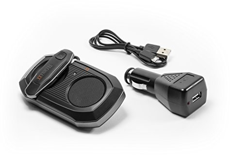 Technaxx 4576 Bluetooth Car Kit mit In-Ear Kopfhörer BT-X30, KFZ-Bluetooth Freisprecheinrichtung mit abnehmbarem schwarz