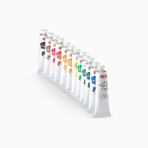 Camlin Kokuyo Heavy Body 40ml Acrylic Color Shade - 12 Shades (Multicolor)