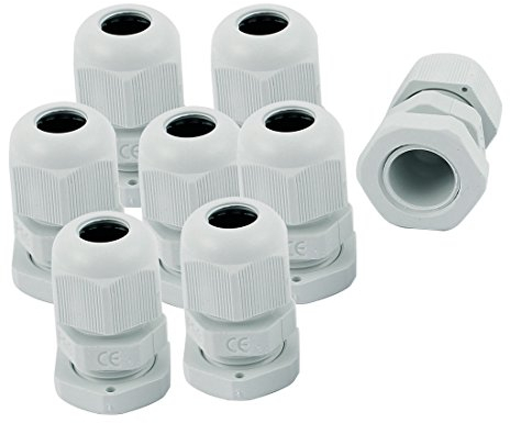 sourcing map 8Stk PG9 wasserdicht Kabeldurchführung Kabelverschraubung Verbinder Adapter weiß de