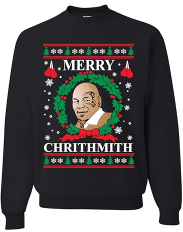 Wild Bobby I Got Ho's in Different Area Codes Lustiger Weihnachtsmann, hässlicher Weihnachtspullover, Unisex, Rundhalsausschnitt, Grafik-Sweatshirt, Schwarzer Chrithmith, Large
