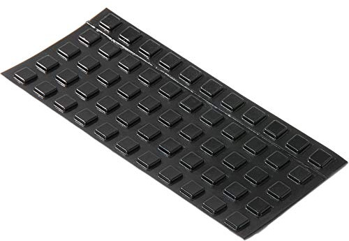 Adsamm® / 55 x selbstklebende Anschlagpuffer / 10.0x10.0 mm/Höhe 2.5 mm/quadratisch/Schwarz/Elastikpuffer zum Kleben für Möbel, Türen, Deckel, Glastisch, Fliesen
