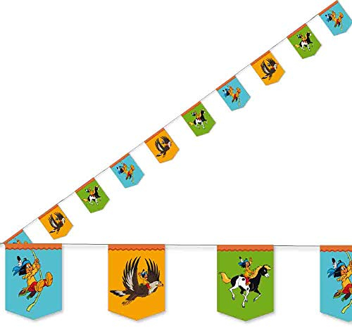3,5m Wimpelkette * YAKARI * mit 10 Wimpeln für Kinderparty und Kindergeburtstag von DH-Konzept // Indianer Indianerjunge Sioux Kleiner Donner Deko Partykette Girlande Banner Party Set