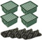 AVR-Handel 1 Set 4 Filtro HEPA H12 Verde + 4 Filtro a Carbone Adatto per Vorwerk Folletto VK 130 + 131 + SC Aspirapolvere