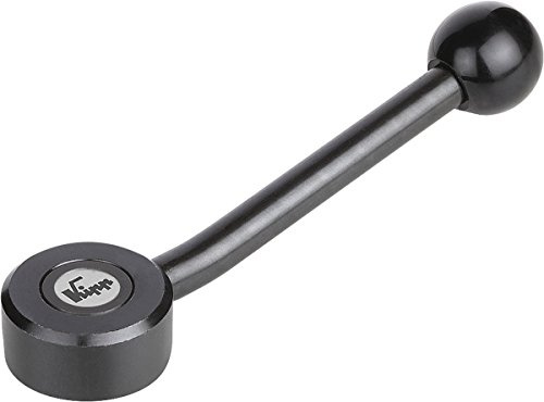 KIPP - Bedienteile | Normelemente K0114.3162 Spannhebel flach Gr.3 M16 Stahl, Komp:Kunststoff