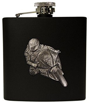 6 oz negro petaca de motorista