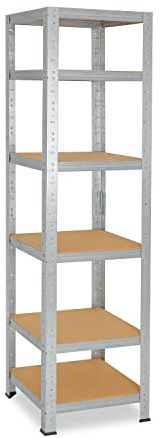 shelfplaza® 200x50x50cm HOME Schwerlastregal verzinkt/Metallregal mit 6 Böden/Kellerregal Metall, Garagenregal, Werkstattregal oder Regal Lagerregal/Steckregal Metall mit 145kg Tragkraft