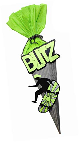 Schultüte Bastelset Skateboard - Zuckertüte - aus 3D Wellpappe, 68cm hoch