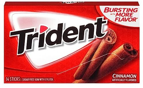 Trident Sugar Free Gum - Cinnamon 14 STICKS RED - 12 PACK