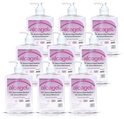 Alcagel 70% Alcohol Hand Sanitiser Gel - Added Moisturiser - 9x 500ml