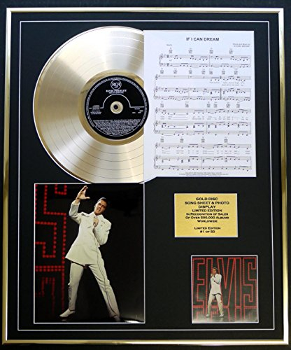 Elvis Presley/CD Gold Disc, Songblatt & Foto Display/LTD. NBC TV-Sonder/Liedlaken If I Can Dream